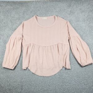 Elegant Blush Blouse New In With Textured Design Women's Pink Size Medium